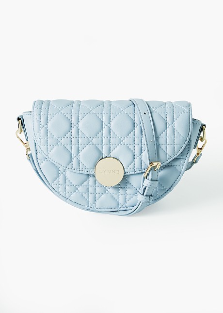 Half moon quilted bag with flap