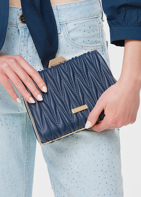 Quilted look clutch bag