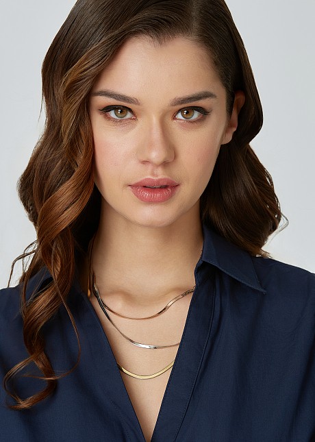 Snake chain multirow necklace