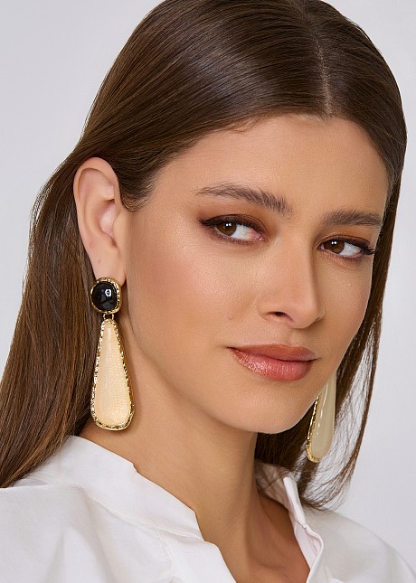Drop earrings with decorative stones