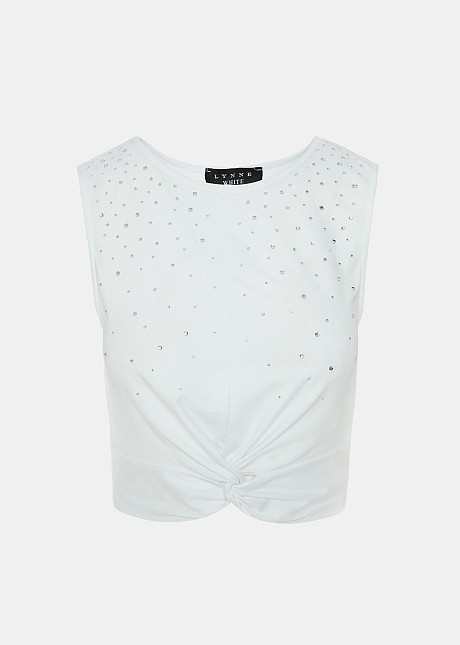 Top with strass and knot
