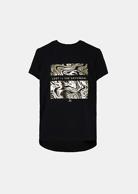 T-shirt with foil print