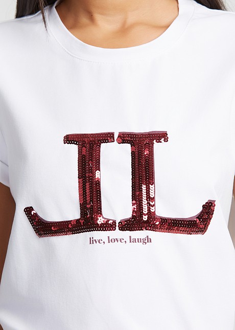 T-shirt with sequin monogram