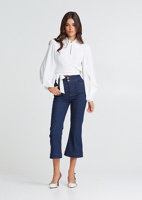 Pantaloni crop din denim