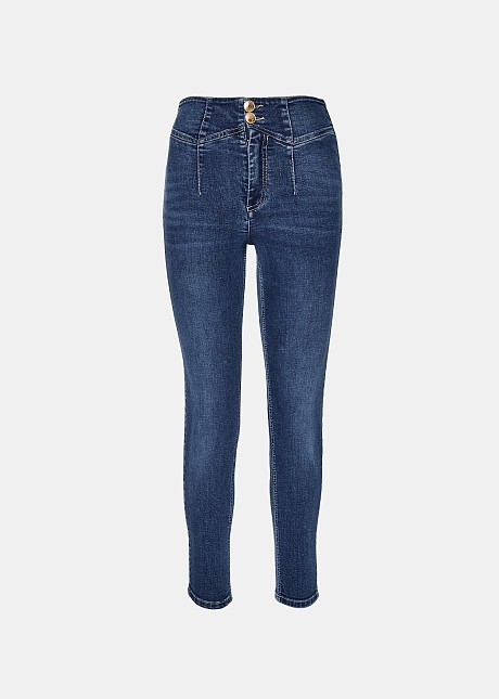 Highwaisted slim-fit denim