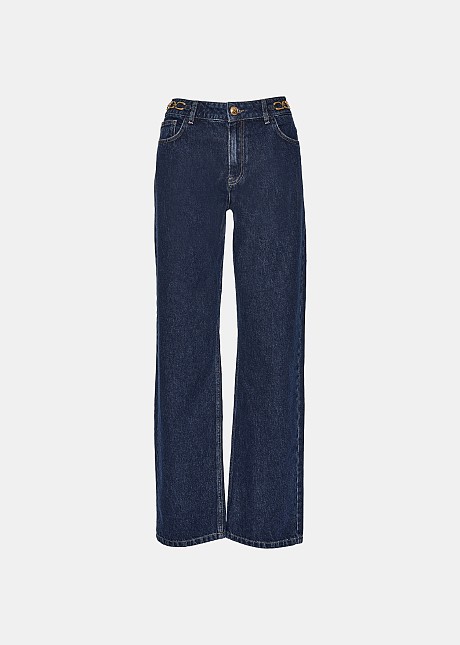 Straight-leg denim pants