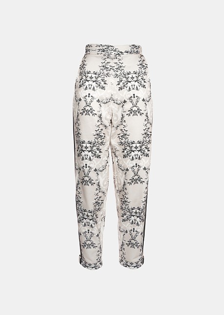 Printed straight-leg pants