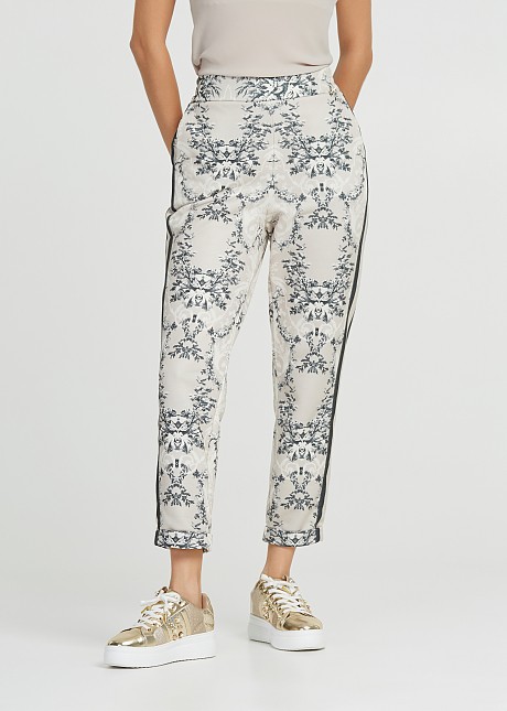 Printed straight-leg pants