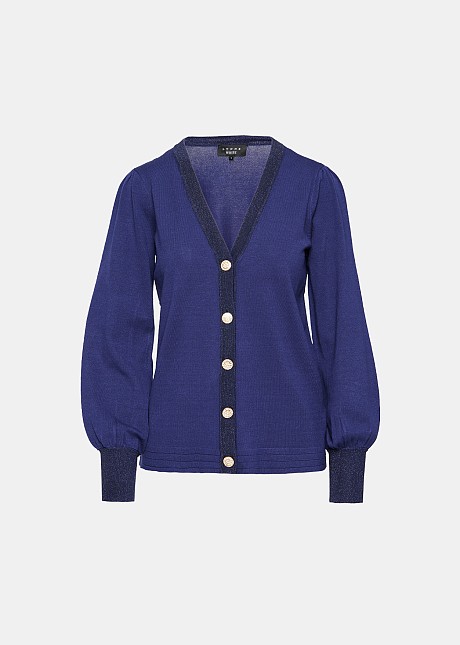 Cardigan with V neckline and lurex detail