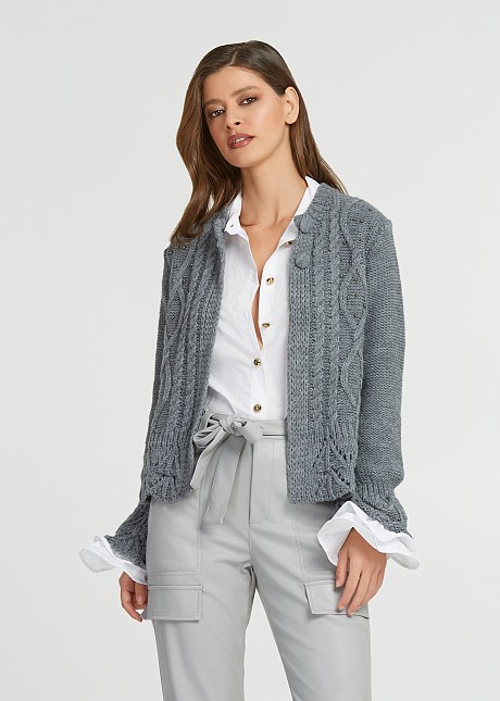 Cardigan din tricot cu perle