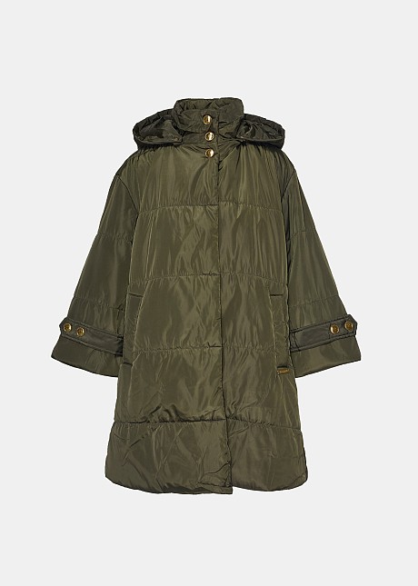 Puffer jacket with a cape look