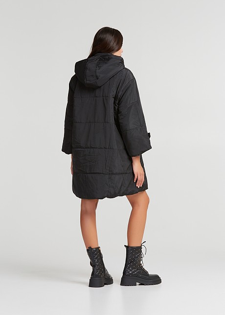 Puffer jacket with a cape look