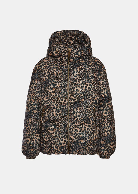 Animal print puffer