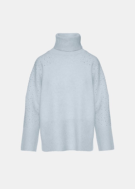 Turtleneck sweater with stones