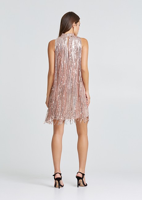 Sequin dress with tassels