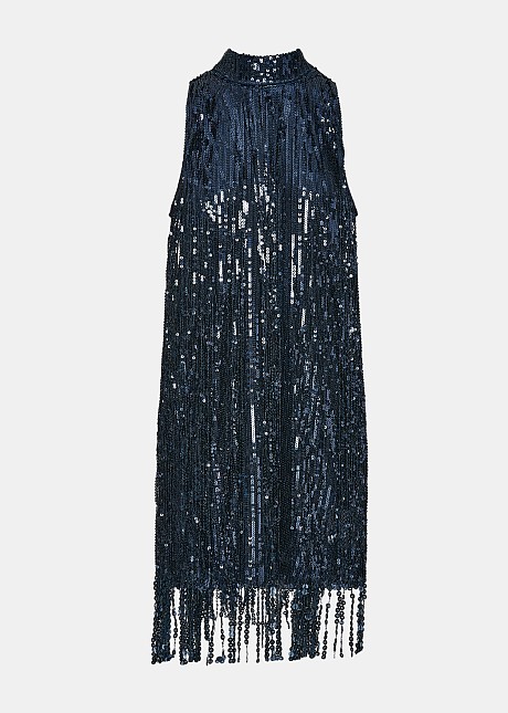 Sequin dress with tassels
