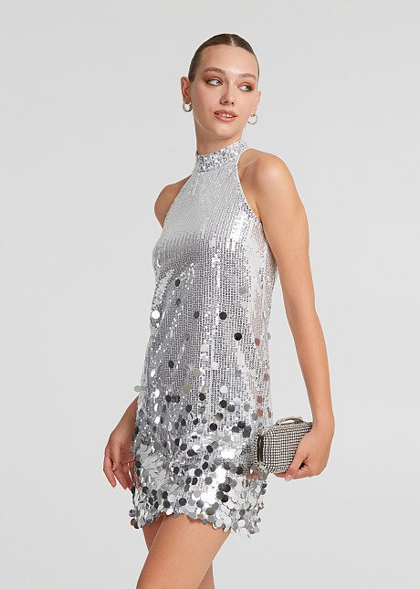 Halter sequined dress