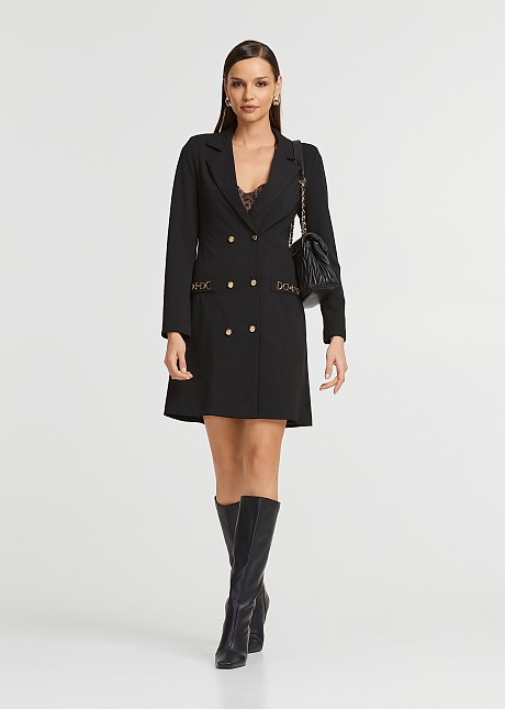 Shirt dress with golden details