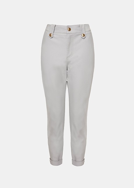 Pantaloni chino cu aspect de piele