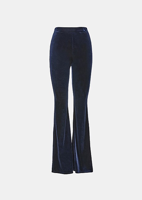 Bell pants in velvet look