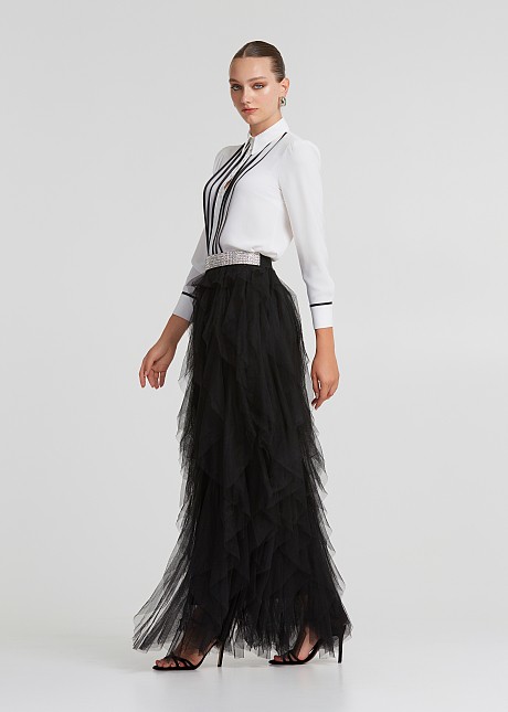 Maxi skirt with tulle