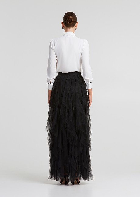 Maxi skirt with tulle