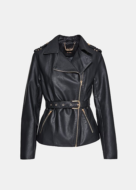 Jacket in leather look