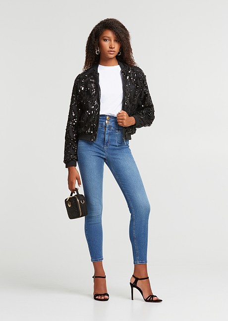 Puffer sequined jacket