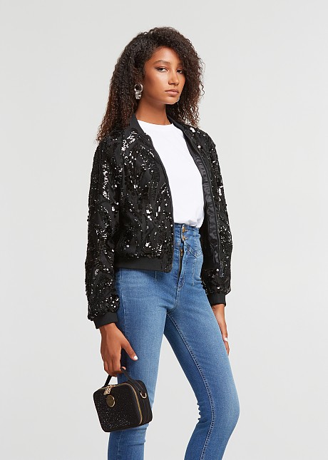 Puffer sequined jacket