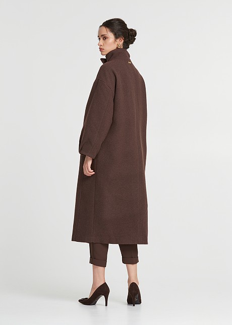 Long coat with a cape look