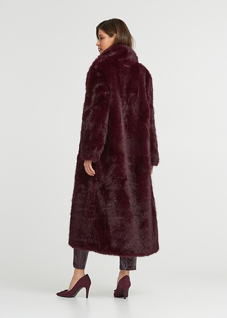 Longline faux fur coat