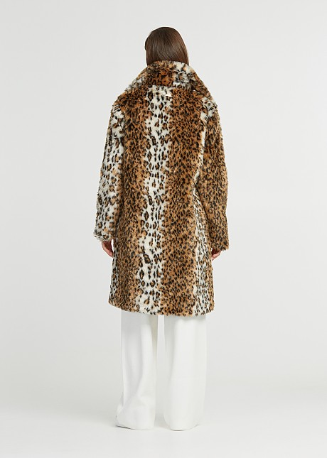 Animal print faux γούνα με διχρωμία