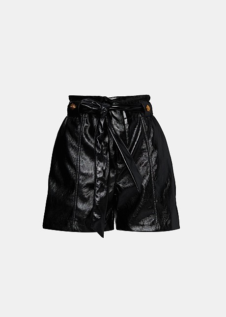 Highwaisted vinyl shorts