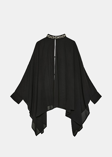 Blouse cape with crystals