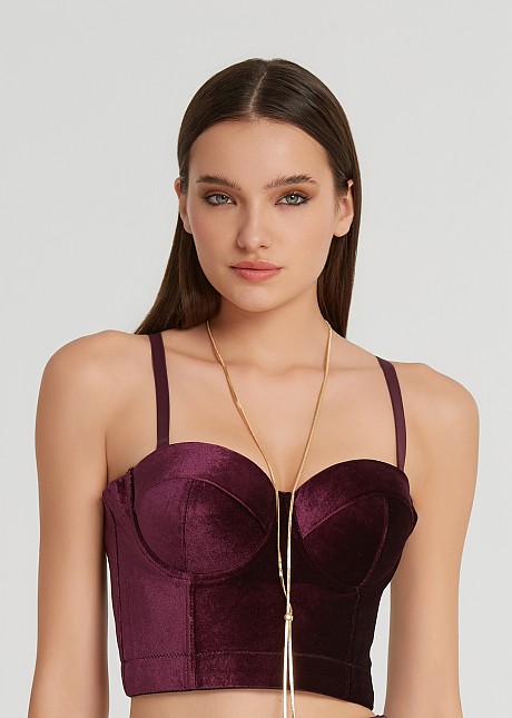 Bralette in velvet look