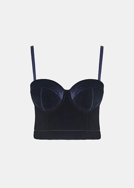 Top bralette cu aspect de catifea