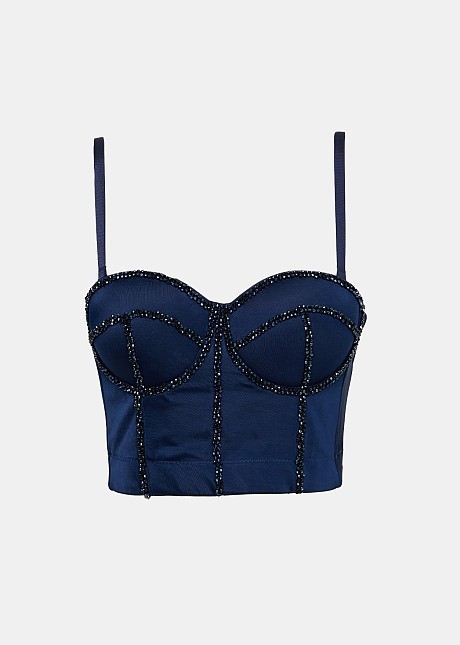 Top bralette cu mărgele