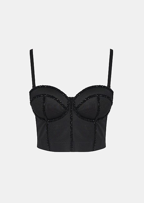 Top bralette cu mărgele