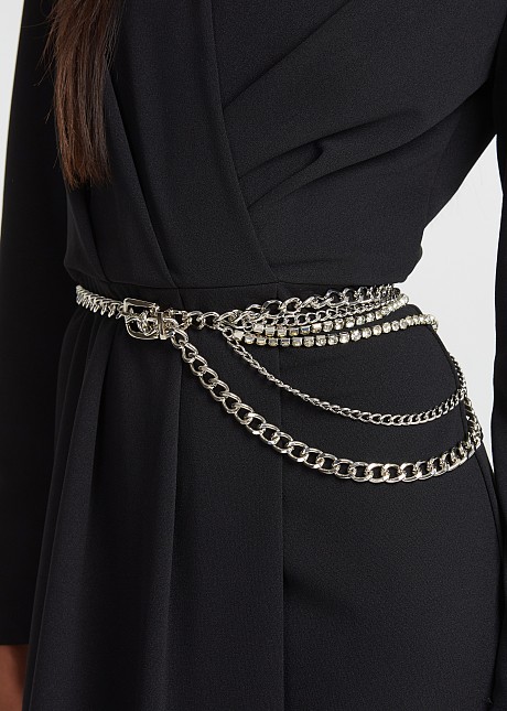 Chain belt with layers and buckle