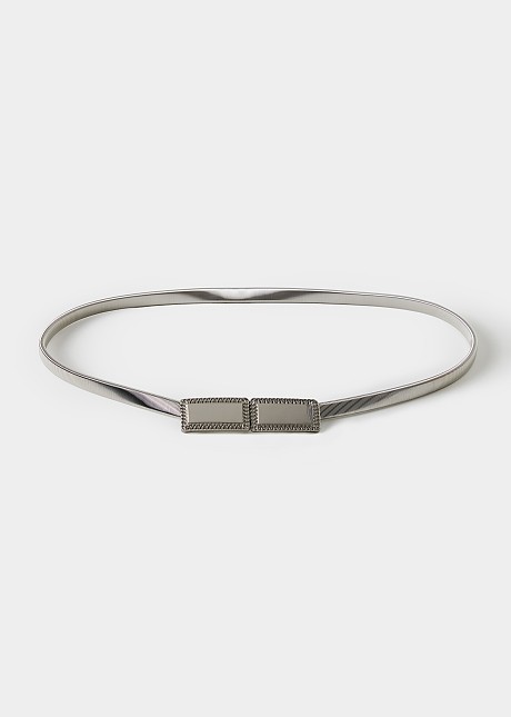 Metallic elastic belt with buckle