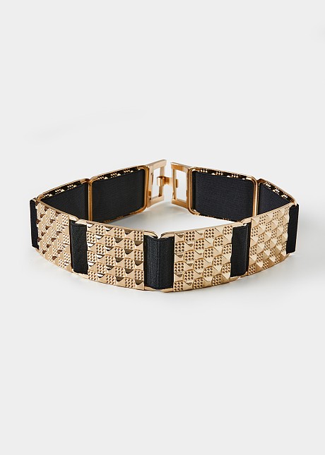 Bold studded wide belt