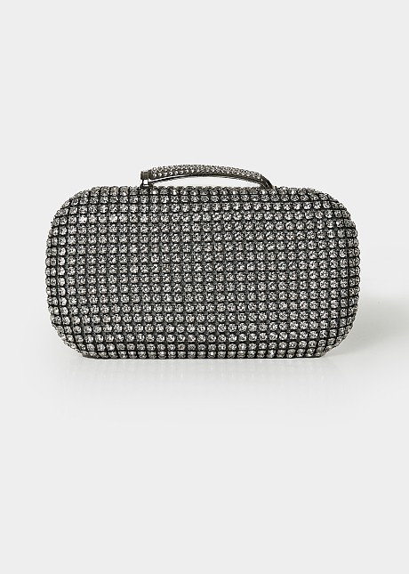 Clutch bag with diamonds