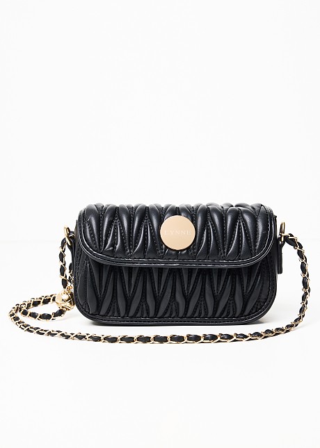 Mini quilted bag in leather look