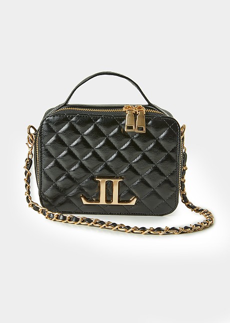 Monogram quilted bag in leather look