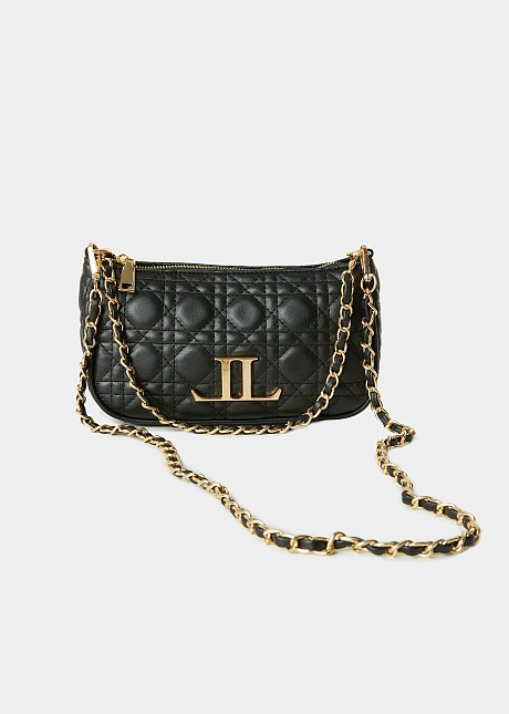 Quilted midi bag in leather look