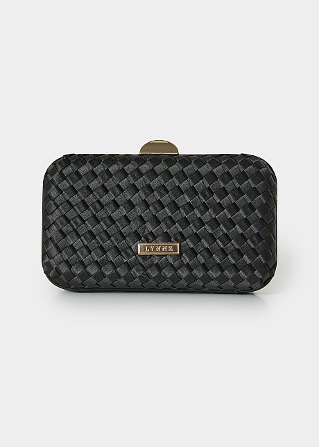 Clutch bag in woven look