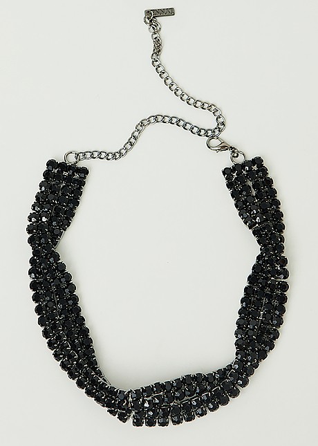 Twist necklace with rhinestones