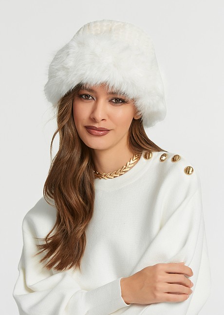 Hat with faux fur