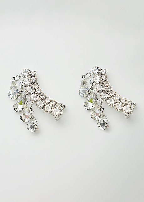 Cuff earrings with crystals and rhinestones