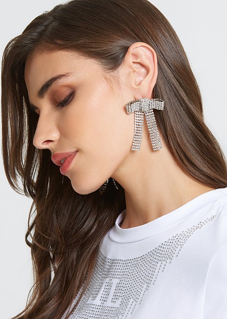 Stud earrings in bow crystal design
